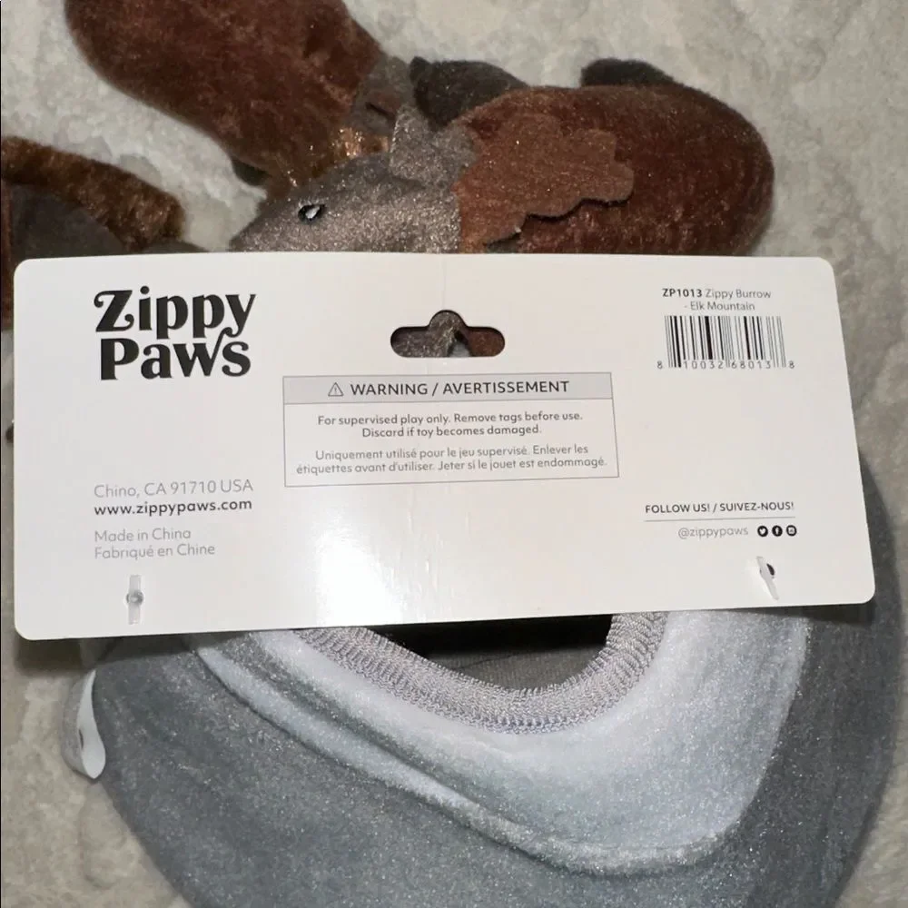 Zippy Paws Elk Mountain Gray White Dome Brown Burrow Interactive Puzzle Dog Toy